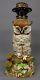 Extremely Rare Large Dresden Owl Figural Porcelain Oil Lamp