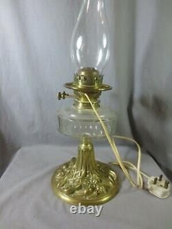 Early Antique Victorian Hinks Oil Lamp Converted For Electric Use