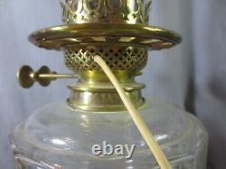 Early Antique Victorian Hinks Oil Lamp Converted For Electric Use