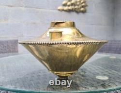 Enormous 8 inch Arts & Crafts French brass oil lamp font for bayonet clip burner