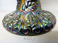 Extremely Rare Carnival Glass Oil Lamp Imperial Open Rose