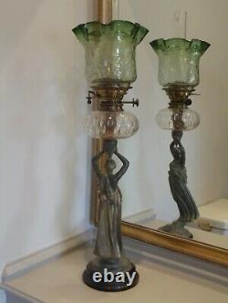 Extremely Rare James Hinks Victorian Grecian Goddess Oil Lamp C1875