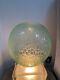 Extremely pretty delicate lace floral acid etched round green oil lamp shade