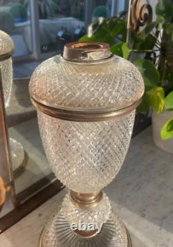 F&C Osler supercut glass large oil lamp