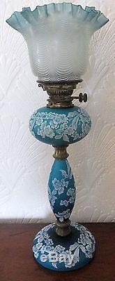Fabulous Victorian Cameo Glass Oil Lamp Thomas Webb
