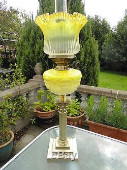 Fine Quality Lemon Twin Duplex Youngs Burner Victorian Oil Lamp