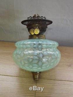 Fabulous Large Victorian Vaseline Glass Oil Lamp Font