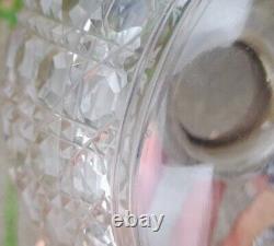 Fabulous Lead Crystal Daisy Cut Oil Lamp Font/Fount, Duplex, 176mm Wide, 23mm