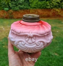 Fabulous Original pink glass oil lamp font 23mm undermount screw collar duplex