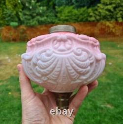 Fabulous Original pink glass oil lamp font 23mm undermount screw collar duplex