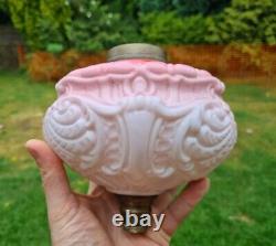 Fabulous Original pink glass oil lamp font 23mm undermount screw collar duplex