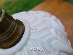 Fabulous Original pink glass oil lamp font 23mm undermount screw collar duplex