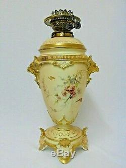Fabulous Signed Edward Raby Royal Worcester Oil Lamp 1892