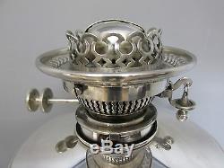 Fabulous Signed Hinks Arts & Crafts Silver Plated Oil Lamp