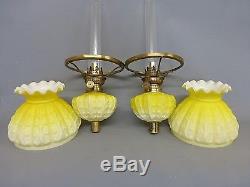 First Of Three Pairs Of Matching Original Victorian Peg Oil Piano Lamps 1