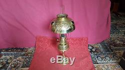 French Late 19th Century Oil Lamp with Glass Facet Shade Inserts