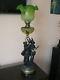 French figural antique oil lamp