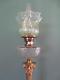 Giant Antique Victorian (c1870) Marble Column Oil Lamp- Org Vaseline Tulip Shade