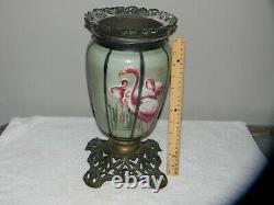 GONE WITH THE WIND GWTW ANTIQUE OIL PARLOR LAMP Flamingos RARE