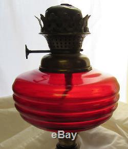 GWTW Red Butler @ Wright Kerosene Oil Lamp Antique victorian Era