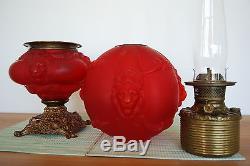 Gone With The Wind Gwtw Oil Kerosene Glass Antique Lion Banquet Parlor Old Lamp