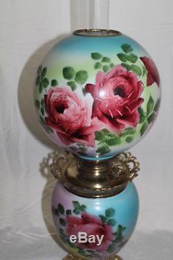 Gone with the Wind Oil Lamp With ROSES (GWTW Banquet Lamp)