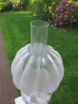 Good Pair Of Old Original Hinks Victorian Glass Duplex Oil Lamp Shades