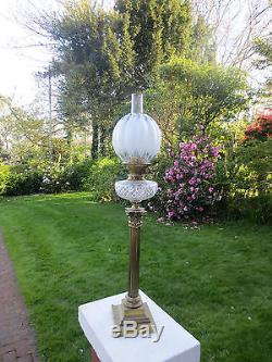 Good Pair Of Old Original Hinks Victorian Glass Duplex Oil Lamp Shades