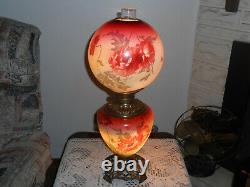 Gorgeous Antique Gone With The Wind Oil/ Electric Old Parlor Victorian Lamp L@@k