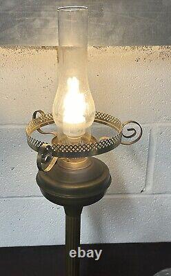 Gorgeous Victorian Brass Oil Lamp Converted To A Electric Lamp