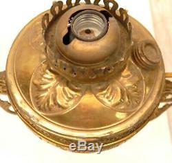 Great Antique Victorian Brass Hanging Oil Lamp Frame