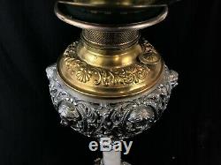 Green Floral Antique Banquet Oil Lamp GONE WITH THE WIND LAMP