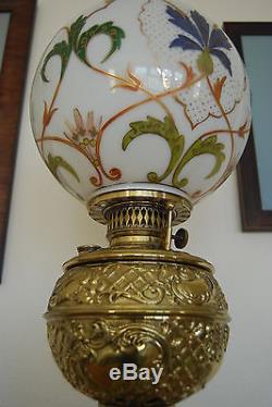 Gwtw Antique Victorian Oil Kerosene Old Banquet Parlor Gone With The Wind Lamp