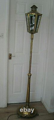 HEAVY BRASS Antique Standard LAMP LANTERN VICTORIAN Oil Street Light Style 183cm