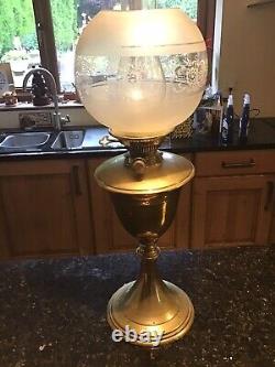 HINKS ANTIQUE VICTORIAN BRASS OIL LAMP. HINKS BENETFINK & Co No2 DUPLEX BURNER