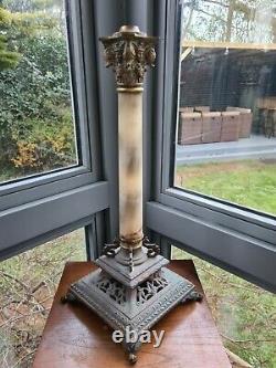 HUGE Original Victorian French Onyx Marble Art Nouveau Oil Lamp Base 56cm 22ins