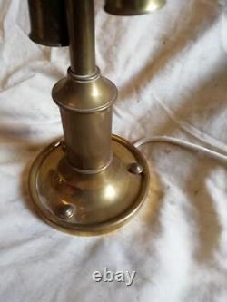 Heavy Brass Double Gimbal Lamp. MID Century Barge, Railway, Shipping Gimbal Lamp