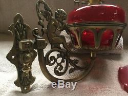 Heavy Brass Gypsy Angel Oil Lamp Vardo Caravan Traveller Showman