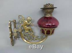 Heavy Cast Brass Original Gypsy Angel Oil Lamp Vardo Caravan Traveller Showman