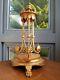 Heavy Original Victorian Cast metal gilded ornate 3 armcolumn oil lamp base 23mm