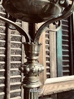 High Quality Victorian Messengers Brass Standard Oil Lamp Converted