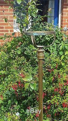 Hinks Antique Brass extending standard oil lamp Victorian parafin Duplex burner