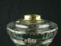 Hinks Victorian Lge Clear Glass Oil Lamp Font, Facet Decor, Bayonet Fit Collar