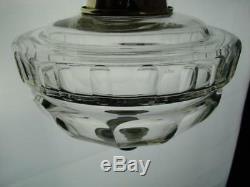 Hinks Victorian Lge Clear Glass Oil Lamp Font, Facet Decor, Bayonet Fit Collar