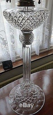 Huge Original Victorian F & C Osler Cut Glass Duplex Oil Lamp