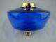 Huge Victorian Bristol Blue Glass Oil Lamp Font Brass Duplex Screw Fit Collar