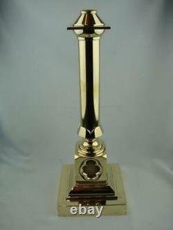 Huge Victorian Cast Brass Oil Lamp Base 45.8cm Tall, Arts & Crafts, Gothic Style