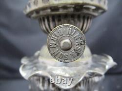 Hukin & Heath silver plated oil lamp c1885, Dresser influence, pattern 5684