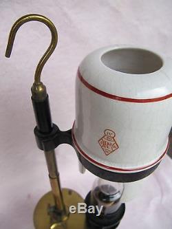 Interesting Victorian Oil Lamp. Brass & Porcelain. Possibly Microscope Related