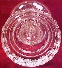 Kerosene Lamp Pillow Band Pattern Clear Glass Early American Pressed Antique VG